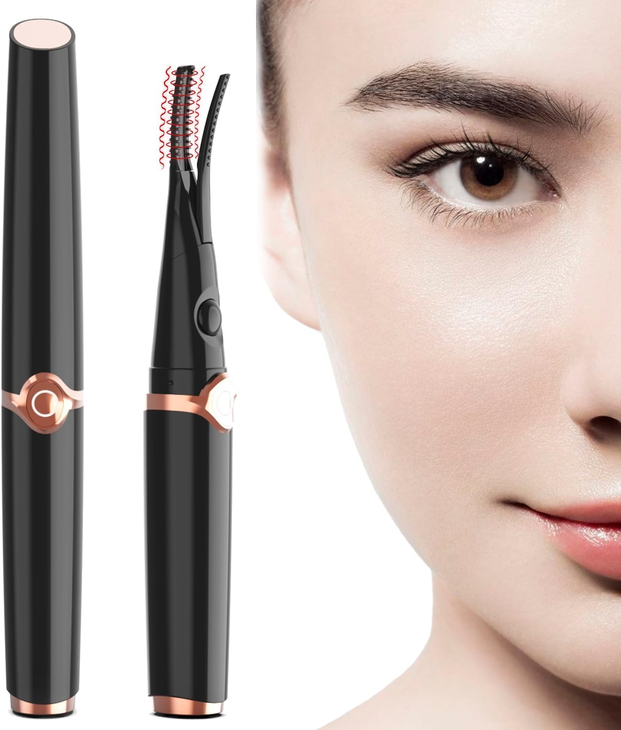 Iitrust Hot Viewer, 2-In-1 USB Rechargeable, Eyelash Viewer, Pinch Type, Eyelash Curler, Eyelashes, Face Care, 3 Temperature Adjustment, 10 Seconds Rapid Preheating, Automatic Power Off, Temperature image number 3