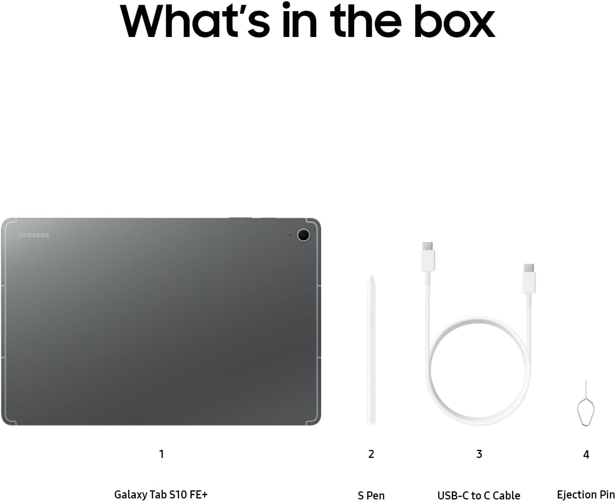 Samsung Galaxy Tab S10 FE+ [AU Version] Wi-Fi, Android Tablet, 8GB Memory, 128GB Storage, 13.1" 90Hz Display, S Pen Included, Durability, Long Battery Life, Grey image number 2