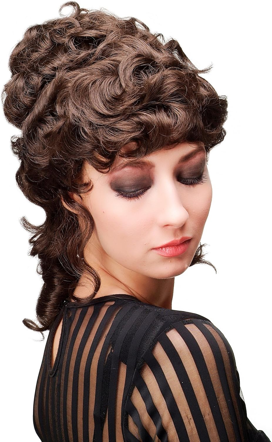 WIG ME up - L.Colonial.Lady-6 Historic Lady Quality Wig Baroque Victorian Colonal Era Beehive Ringlets Curled Chocolate Brown image number 2
