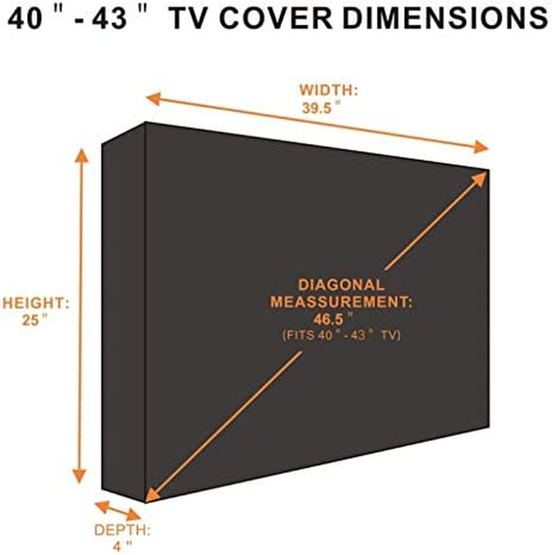 Outdoor TV Cover 40" - 43" - with Bottom Cover - 600D Water-Resistant and Dust-Resistant Material- Fits Your TV Better image number 3