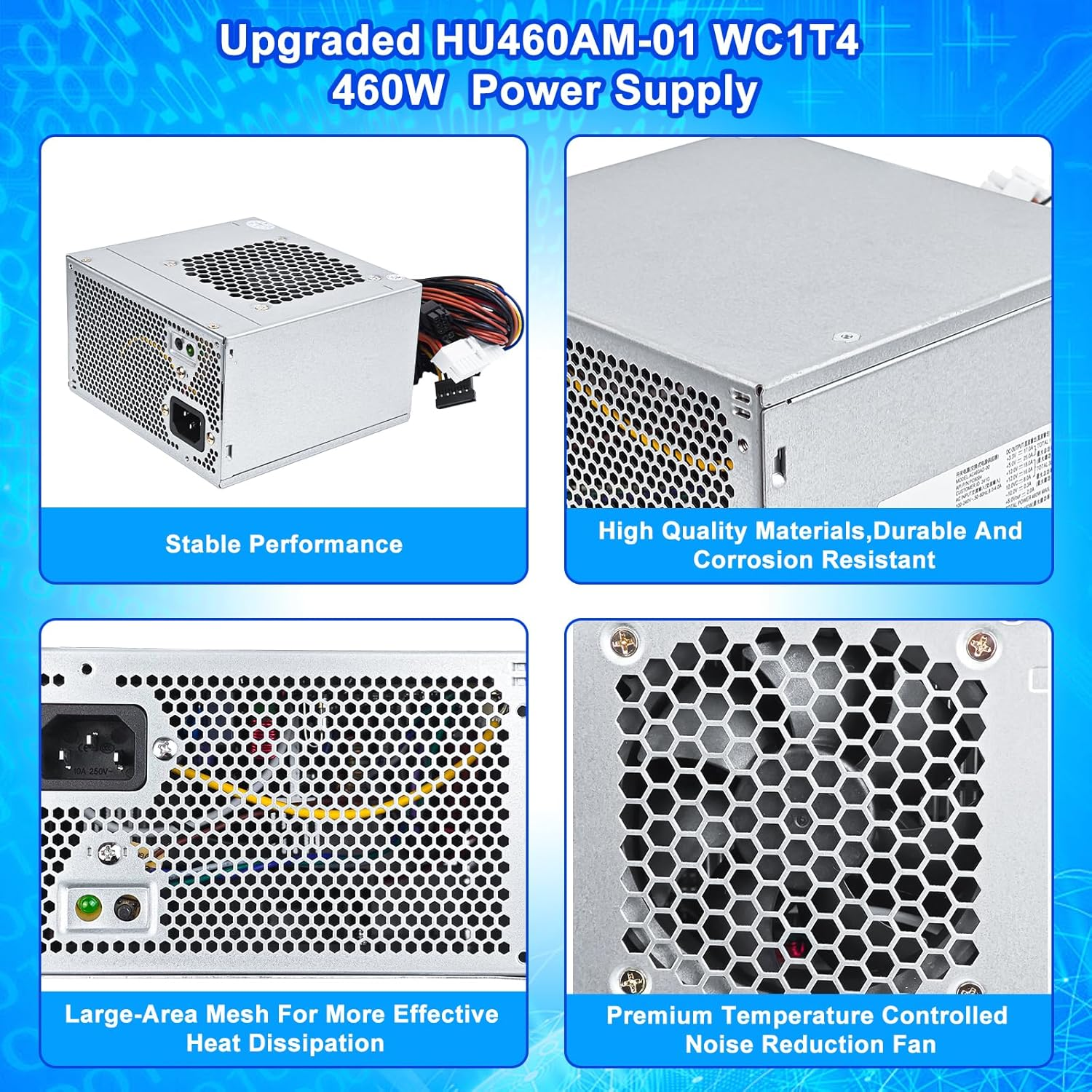 Upgraded HU460AM-01 WC1T4 D460AM-03 460W Power Supply HU460AD-01 D460AM-01 WY7XX PSU Compatible with Dell XPS 8930 8920 8910 8900 8700 8300 Alien-Ware Aurora R5 DPS-460DB-15 AC460AD-00 AC460AM-01 PSU image number 3