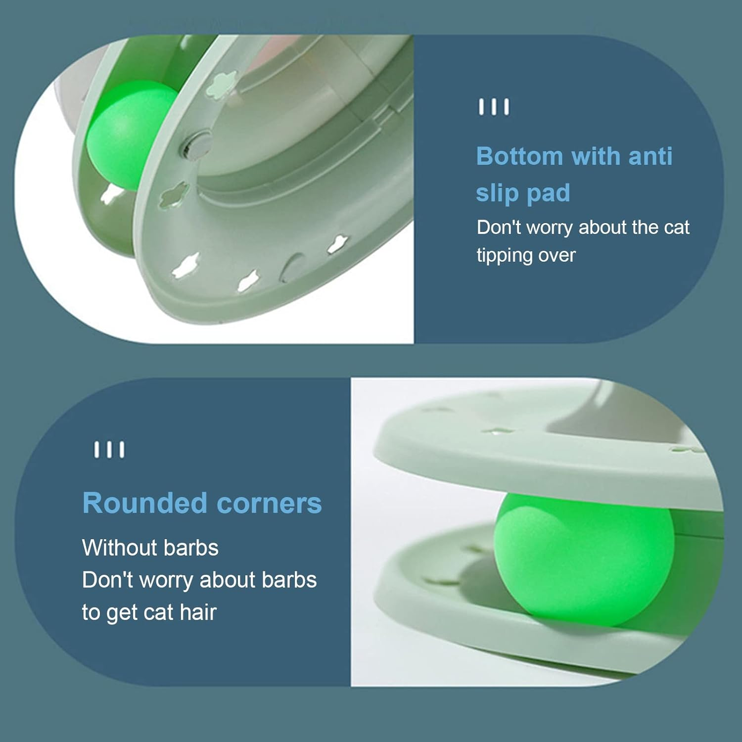 Cat Track Turntable Toy, Kitten Puzzle Tower Toy with 3 Balls, 3 Level Plastic Turntable Prevent Slip Interactive Rolling Ball Kitten Chase Track for Exercise and Stimulation image number 5