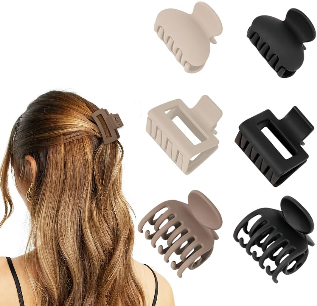 XUZOPIM Pack of 6 Hair Clips Medium Size Hair Clips Small Matte Hair Clip Non-Slip Hair Gripper Clips with Double Row Teeth for Women Girls Thick Thin Hair Styling Accessories image number 1