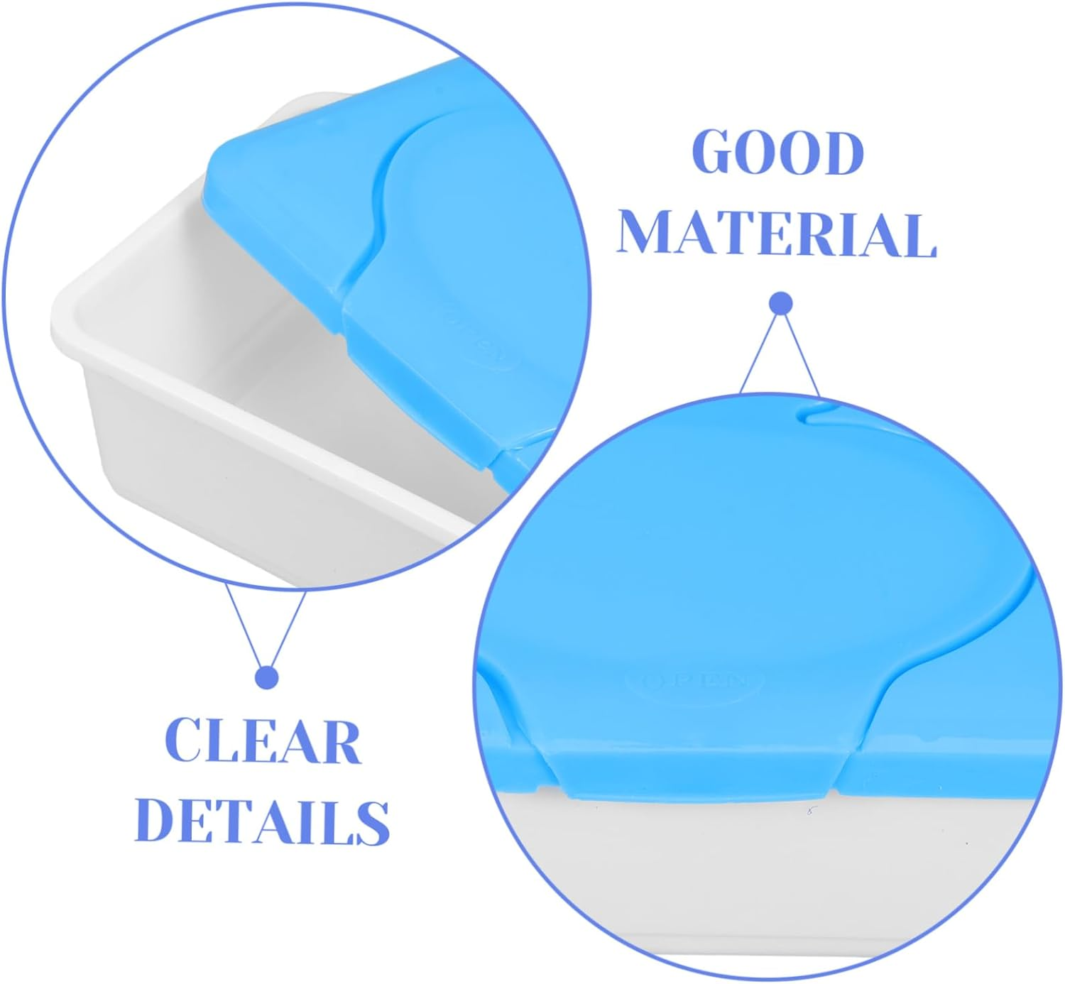 Amosfun 2Pcs Portable Refillable Wipes Box Dustproof Lid Cleansing Towel Holder Travel Nursery Organizer Plastic Dispenser for Face Towels image number 2