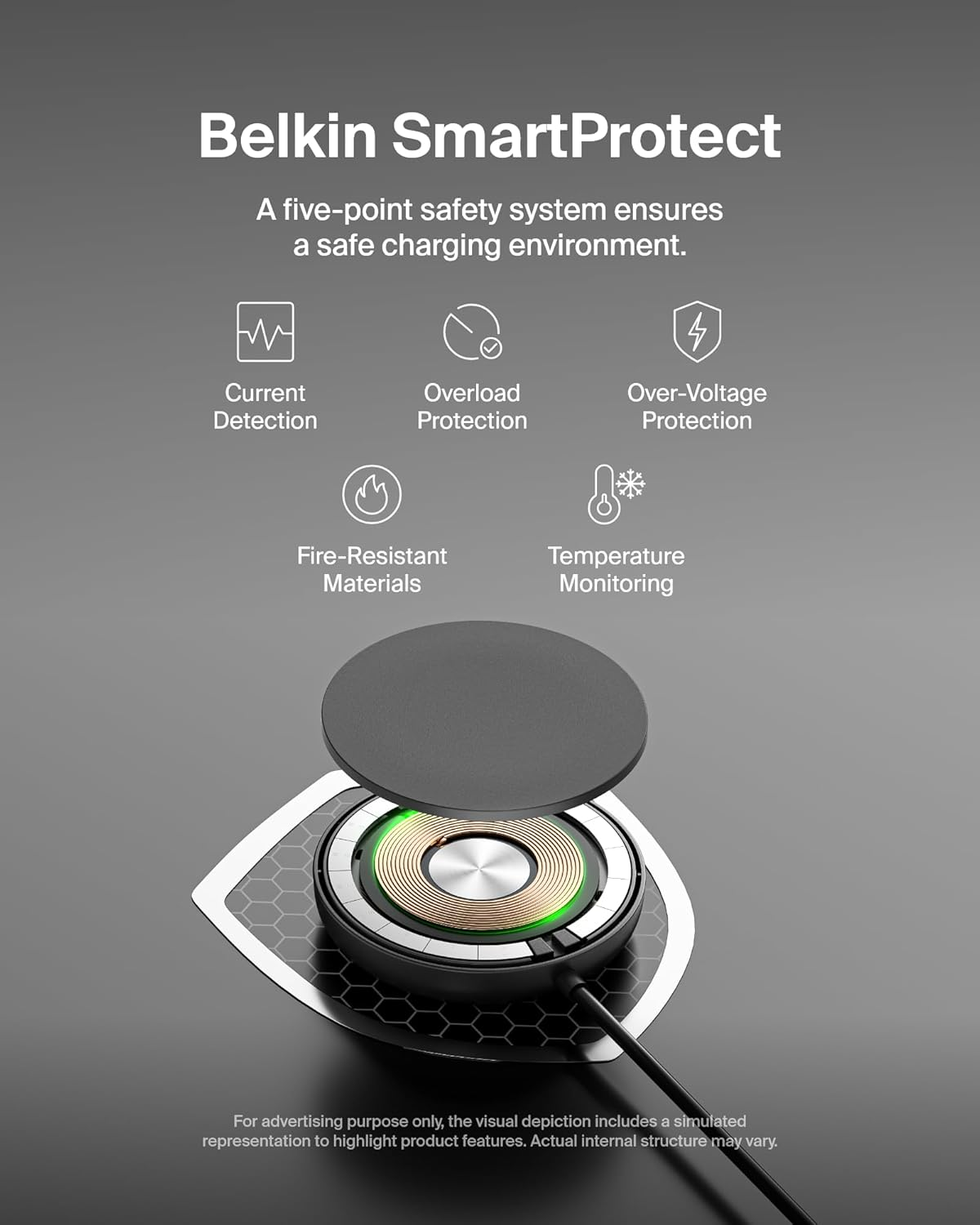 Belkin Magnetic Wireless Charging Pad 15W W/Pop-Up Stand - Magsafe-Compatible Qi2-Certified Wireless Charger for Iphone 16 Series, Samsung Galaxy S25 Series, Airpods image number 4