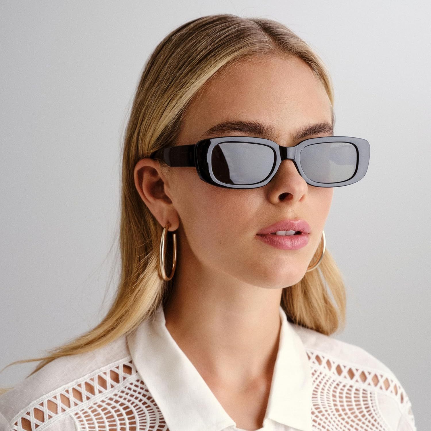 Cancer Council Uni-Sex Ascot Black Rectangle Sunglasses