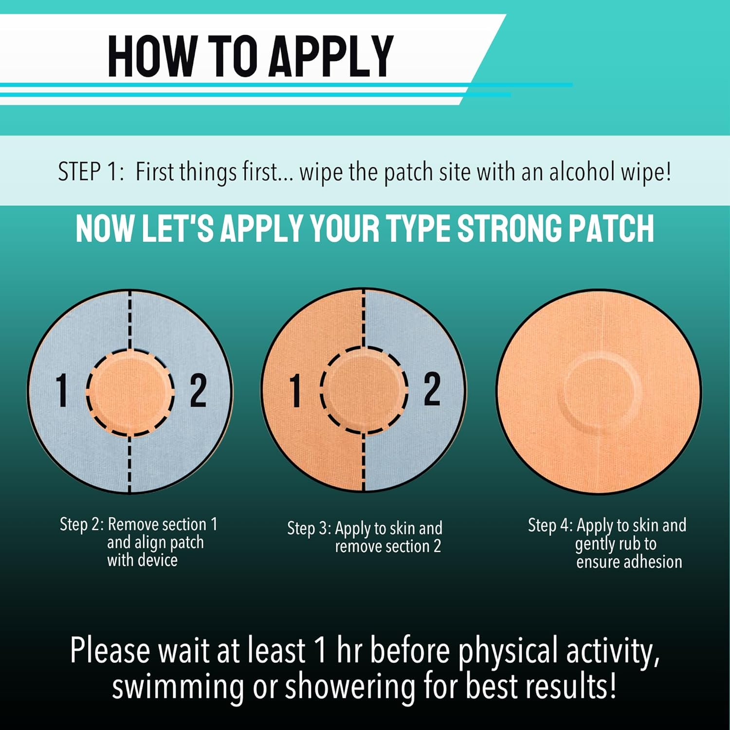 Type Strong Adhesive Patches for Freestyle Libre 2, Libre 3, Dexcom G7, Medtronic Guardian. Pre-Cut for Sensitive Skin, Waterproof, & Sweat-Resistant. 10-14 Days of Sensor Protection. 20 Pack, Tan. image number 3