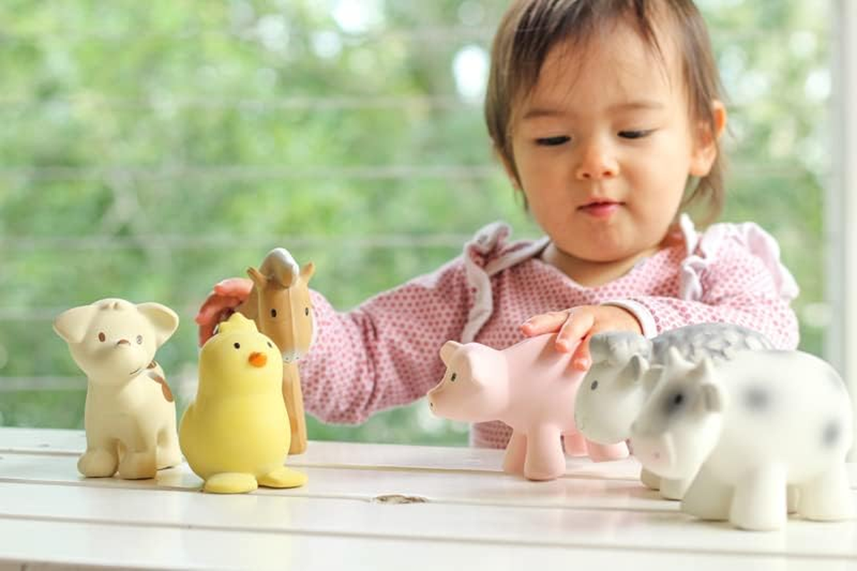 Tikiri Farm Animal Fully Enclosed All Rubber Bath Teether Toys Set of 6 image number 3