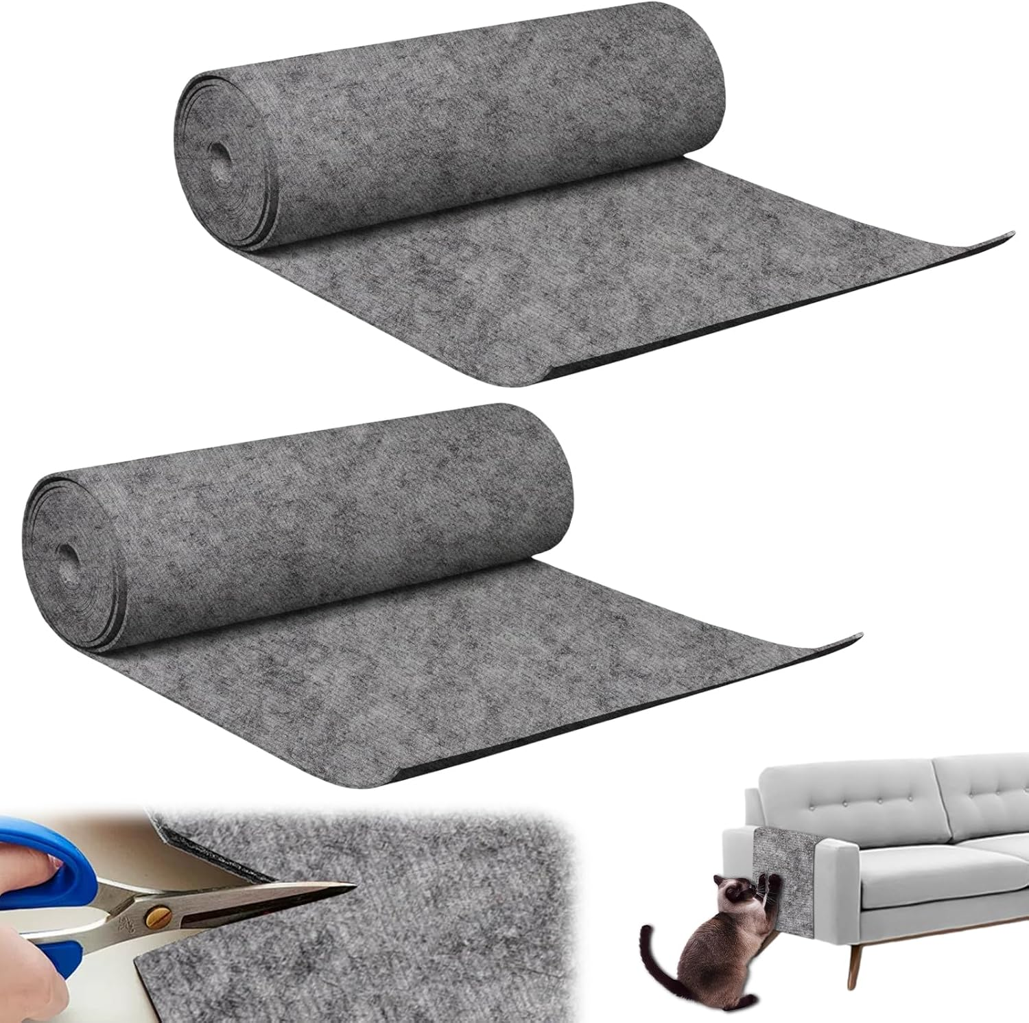 Pack of 2 Scratching Mat for Cats: 100 X 40 Cm Cat Scratching Mat, DIY Cut to Size, Self-Adhesive Carpet Cat Mat Underlay, Cat Scratching Mat, Scratch Protection Sofa, Scratching Board Cat Scratch image number 5