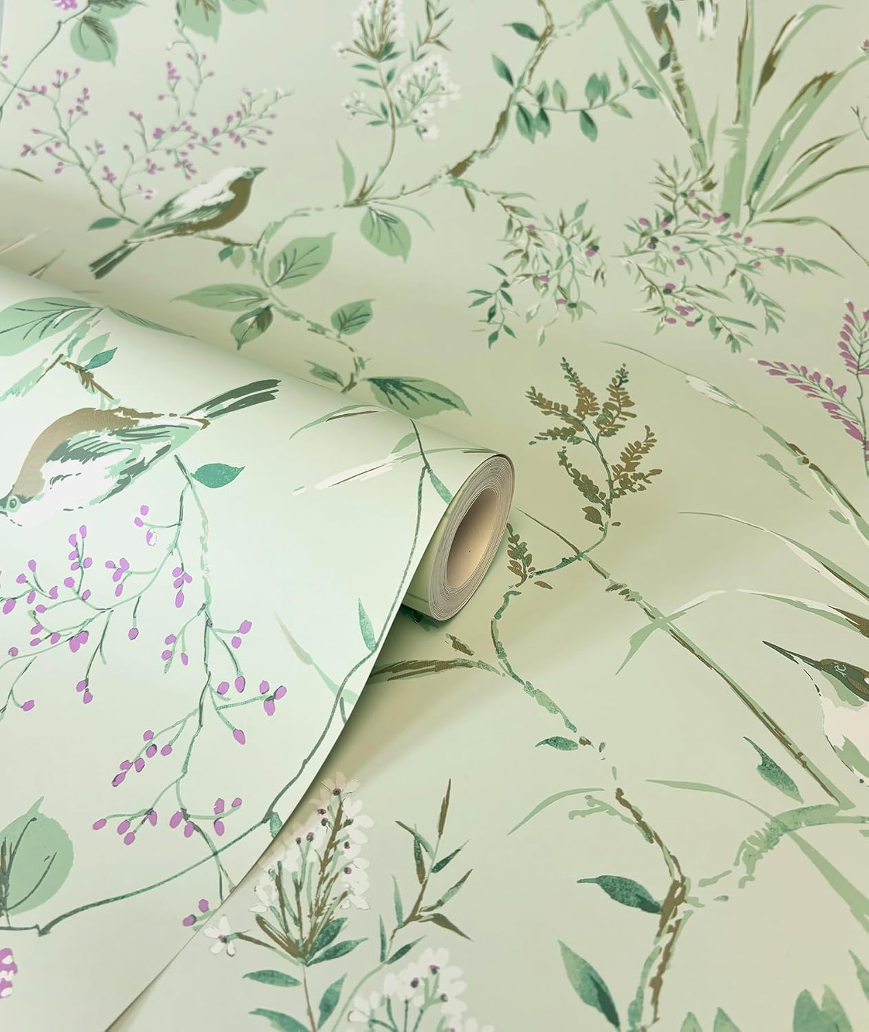 CROWN Mariko Mint/Plum Paper Wallpaper image number 1