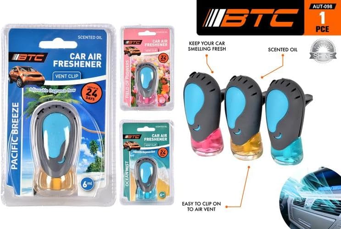 BTC Clip-On Car Air Freshener, Assorted