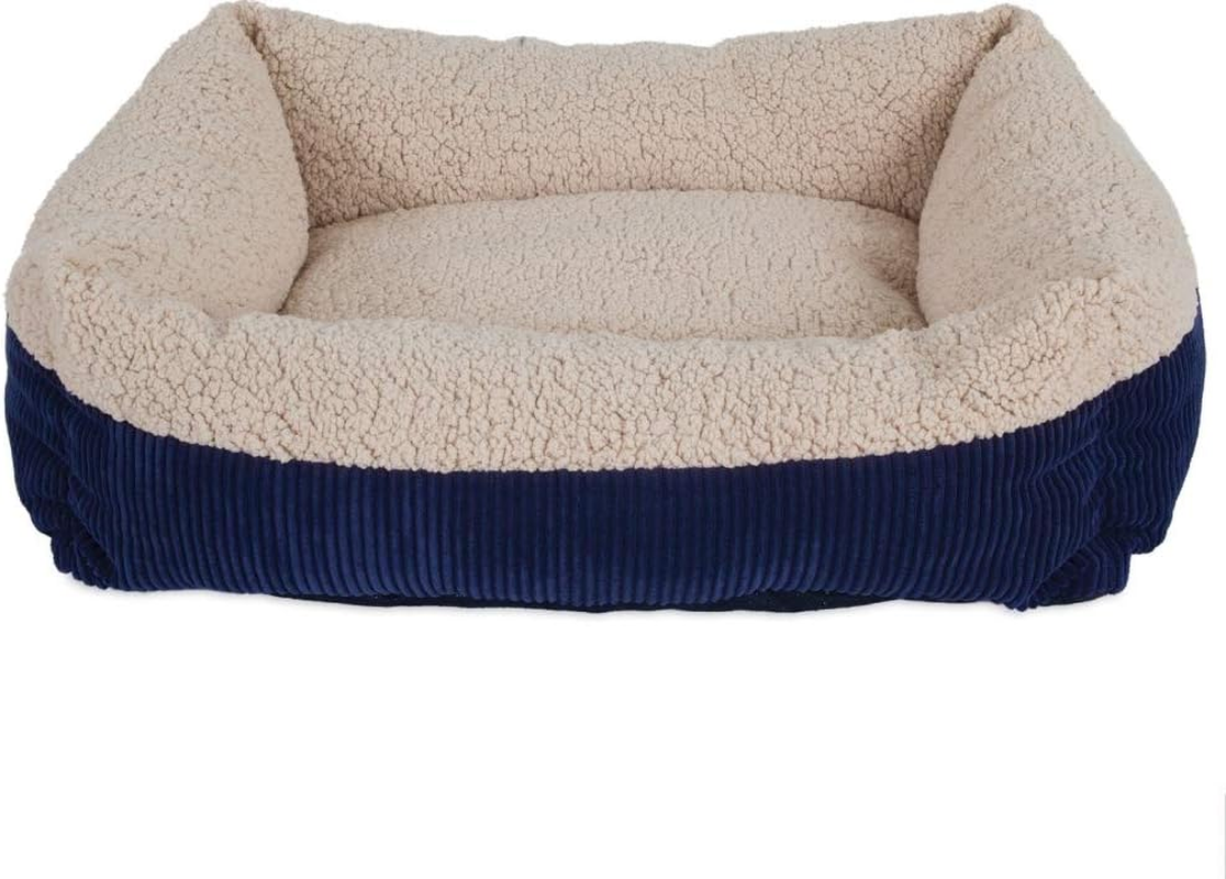 Petmate Aspen Pet Self Warming round Bed, 19.5 Inches, Barn Red and Cream