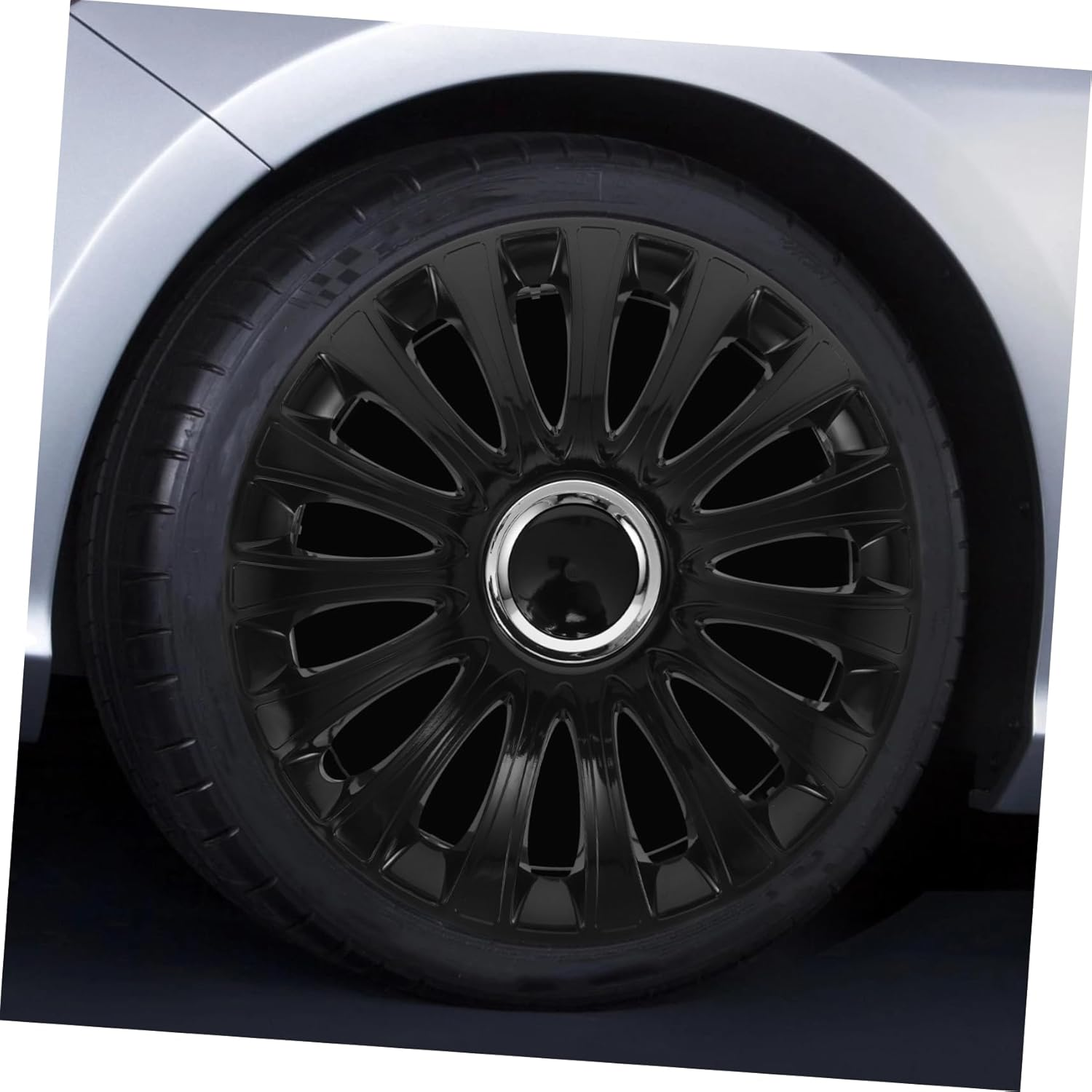 Anneome 14-Inch Universal Automotive Hubcaps, Black Plastic Wheel Covers for Car Rims, Decorative Tire Caps Suitable for Vehicle Wheel Protection and Appearance Enhancement image number 3