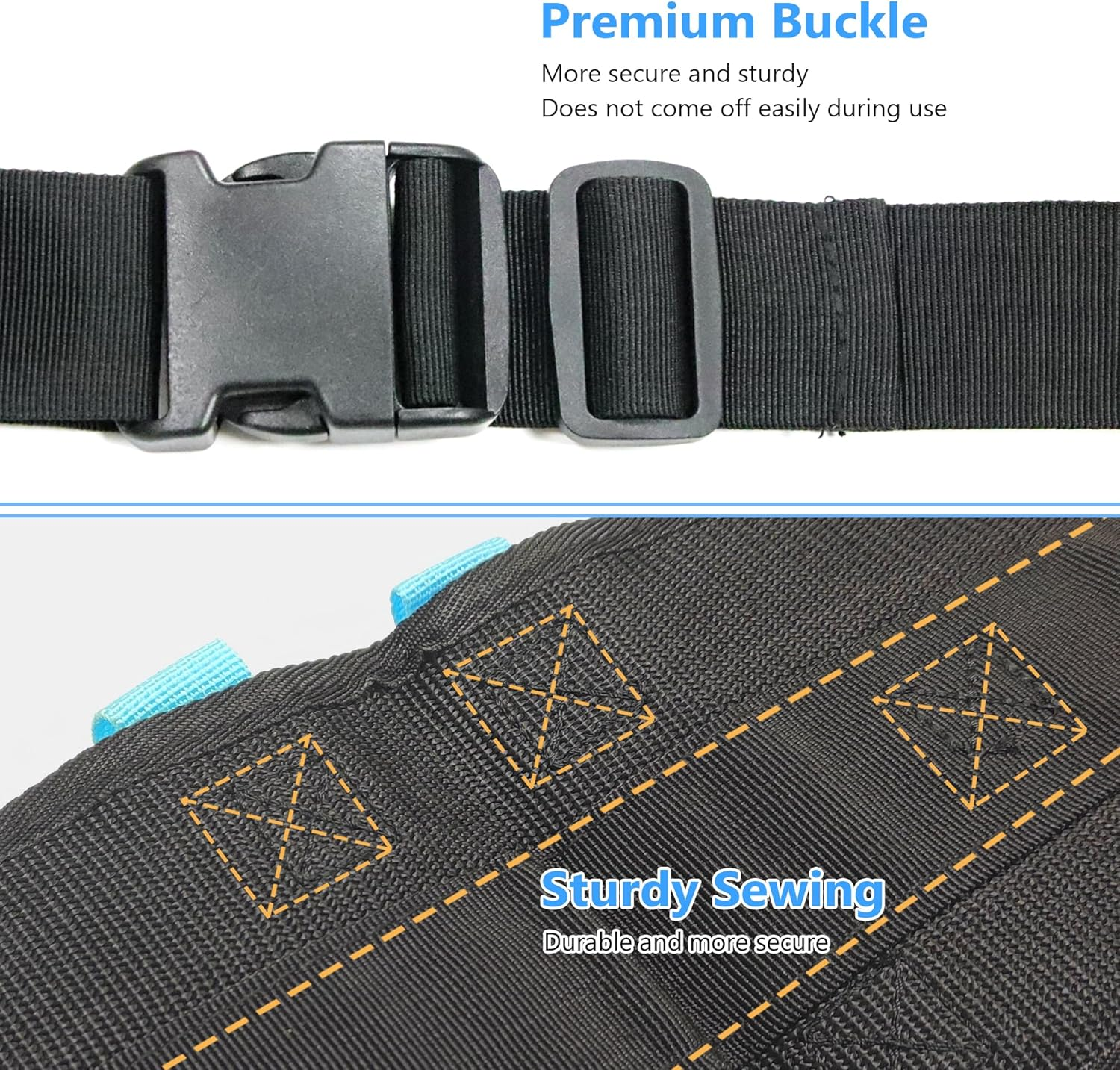 Gait Belts Transfer Belts with Handle, Seat Belt for Wheel Chair - Safety Gait Patient Assist-Lift Gait Belt Transfer Belt with Handles, One-Click Quick Release Locking Buckle (31"-54") image number 4