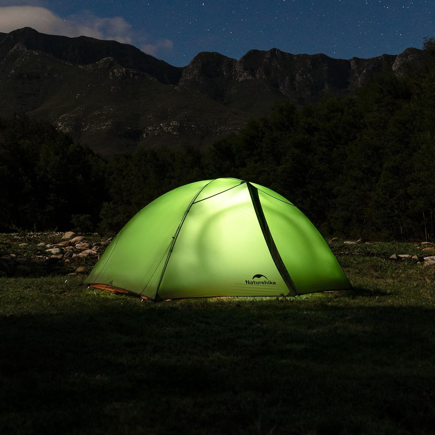 Naturehike 4 Season 2 Person Tent, All Seasons Use Camping Tent, Double Layer Waterproof Hiking Tent (Green)