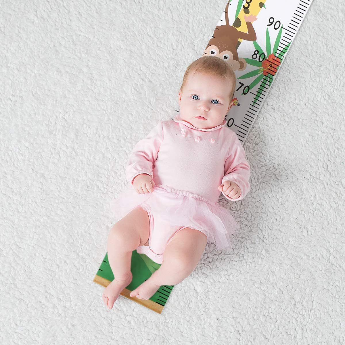 Growth Chart for Kids,Child Height Chart Ruler for Wall,Wood Frame Fabric Canvas Height Measurement Ruler for Kids Nursery Room,Removable Wall Decor 79"X7.9" image number 3