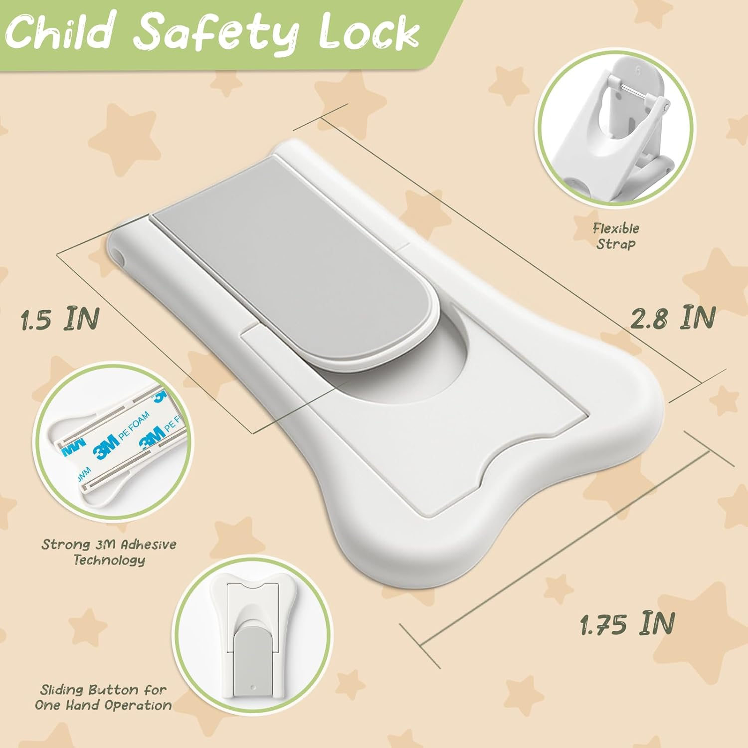 Sliding Door Lock - 8 Pack Child Safety Sliding Window Lock, Child Proof Locks for Doors, Closets & Cabinets, Childproof Your Home, Easy to Installation, Provides More Security,No Drill Needed image number 5