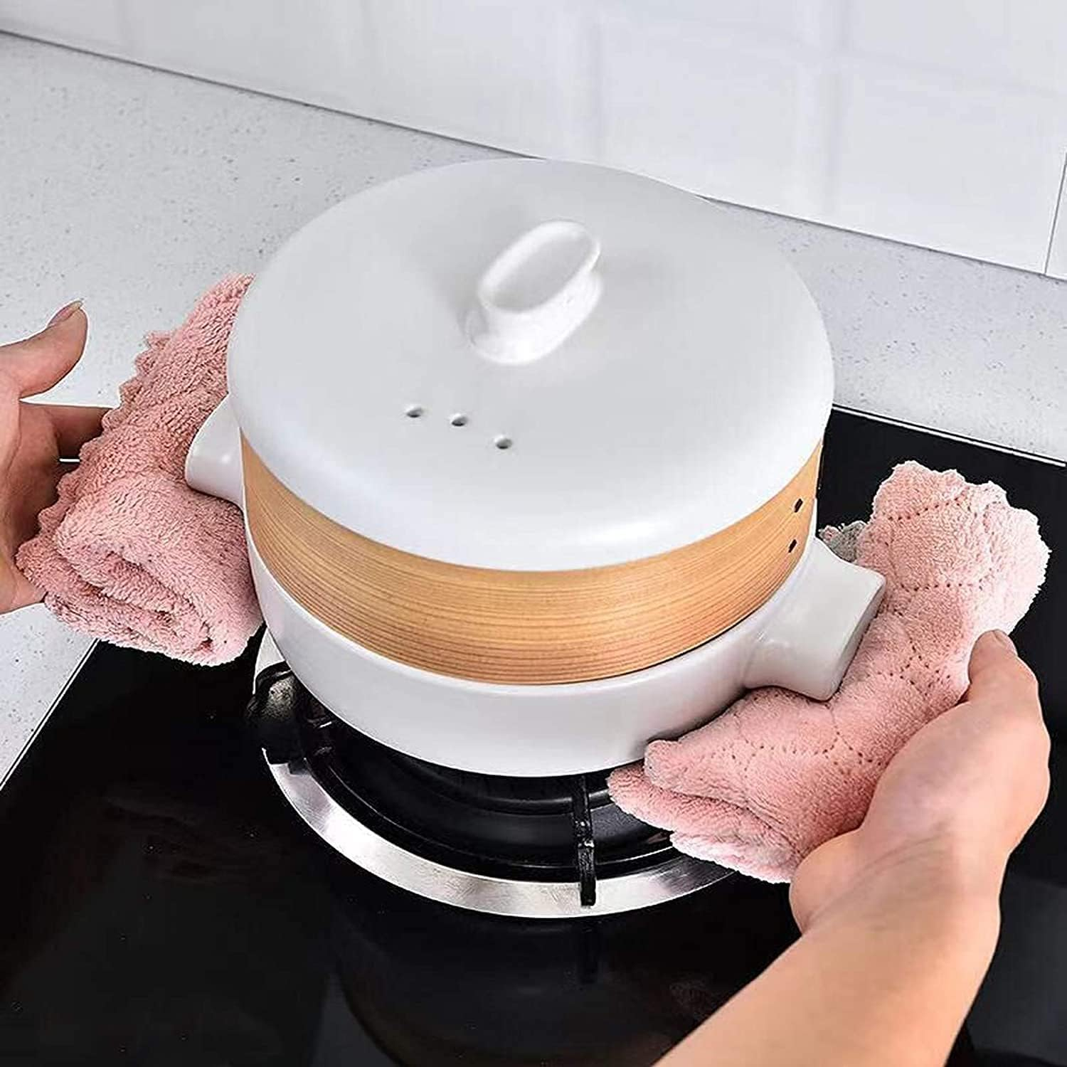 10 Pack Kitchen Dishcloths - Super Absorbent Coral Velvet Dish Cloths, 25 X 25 CM Lint-Free No Odor Microfiber Cleaning Cloth Fast Drying Dish Rags, Reusable Household Cleaning Cloths image number 4