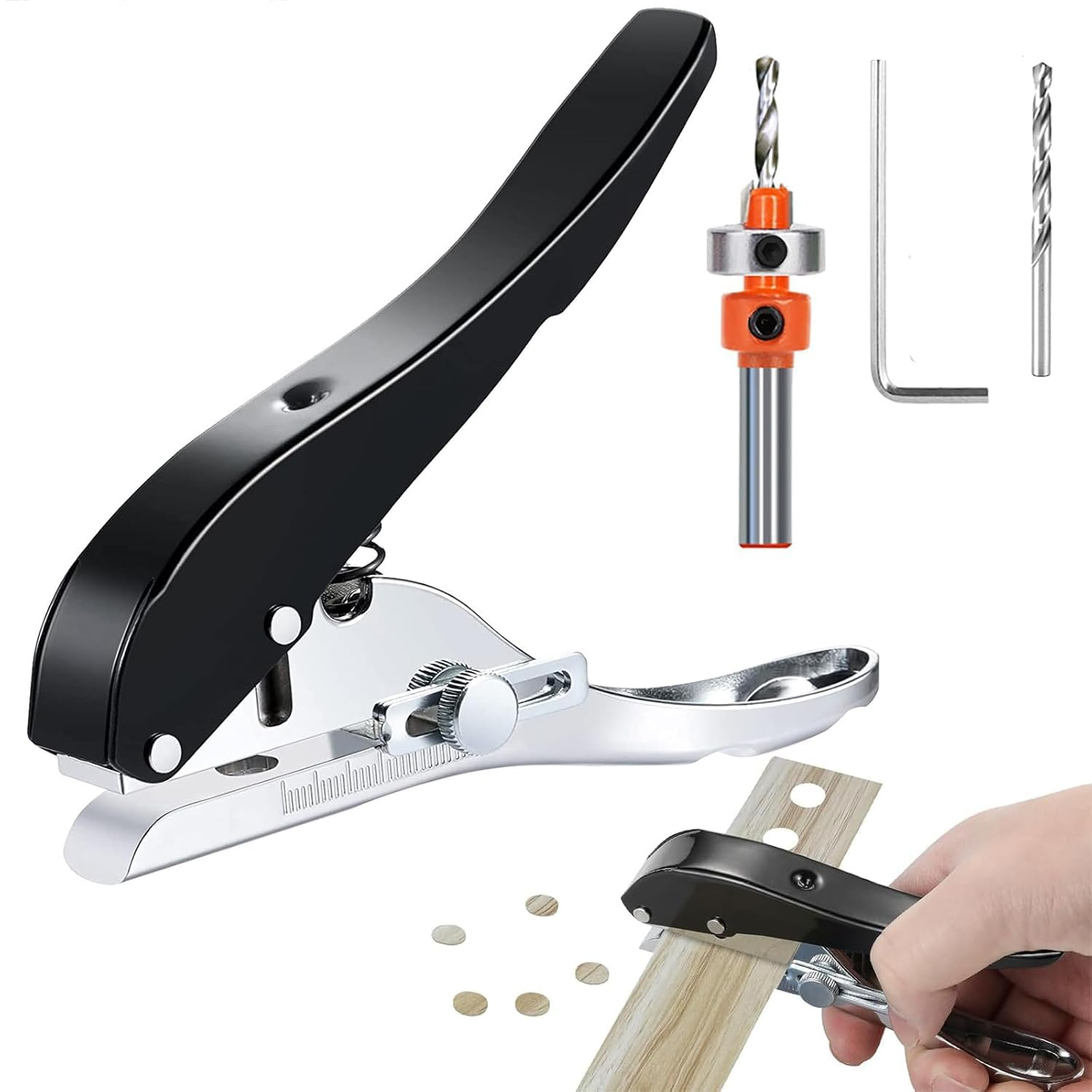 KEWAYO Single Hole Punch,Paper Punches 8Mm Heavy Duty Edge Band Puncher,Portable Edge Banding Punching Pliers for Paper,Chipboard,Index Cards,Photos,Card,Art Project image number 2