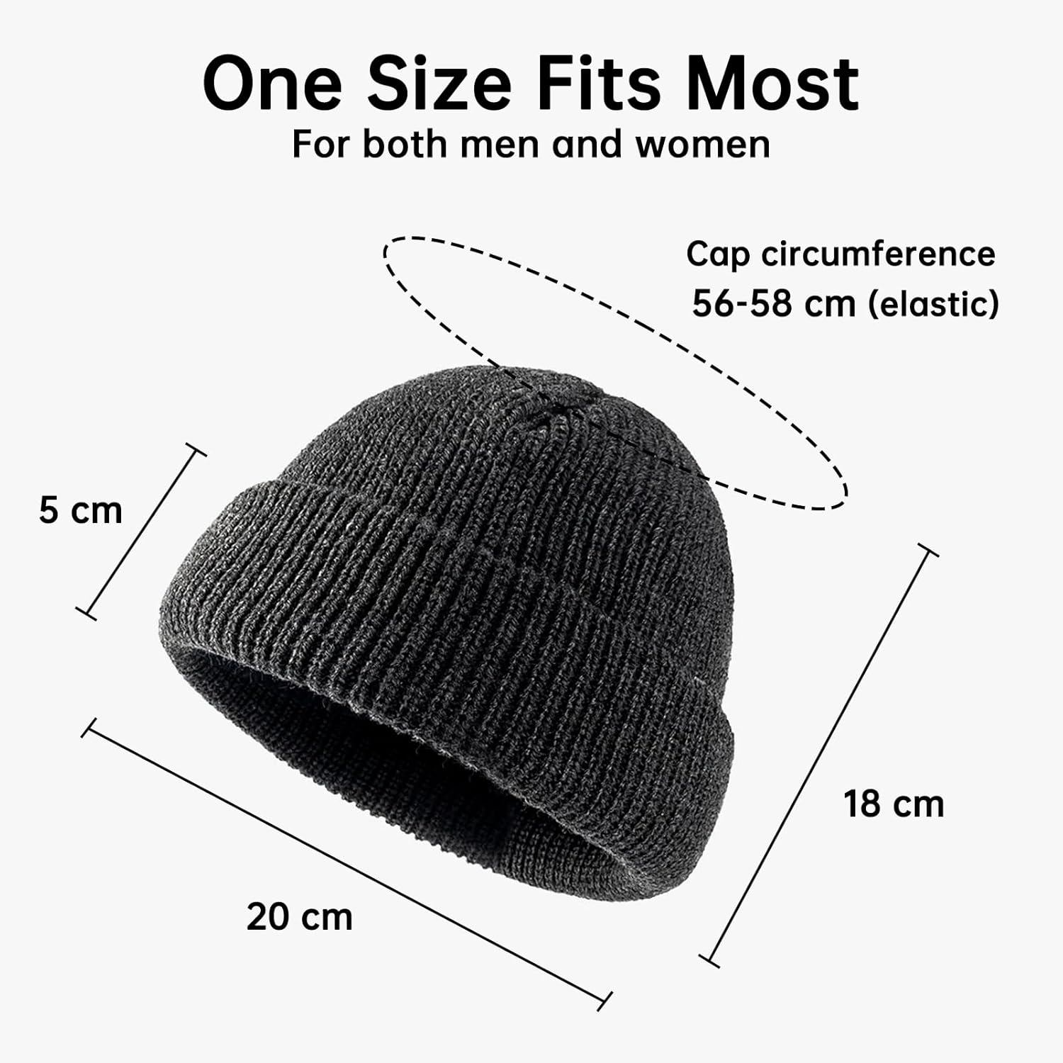 Sakaguro 2 Packs Beanie Hats for Men Women Warm Winter Hats Outdoor Warm Hat - Black, White image number 5