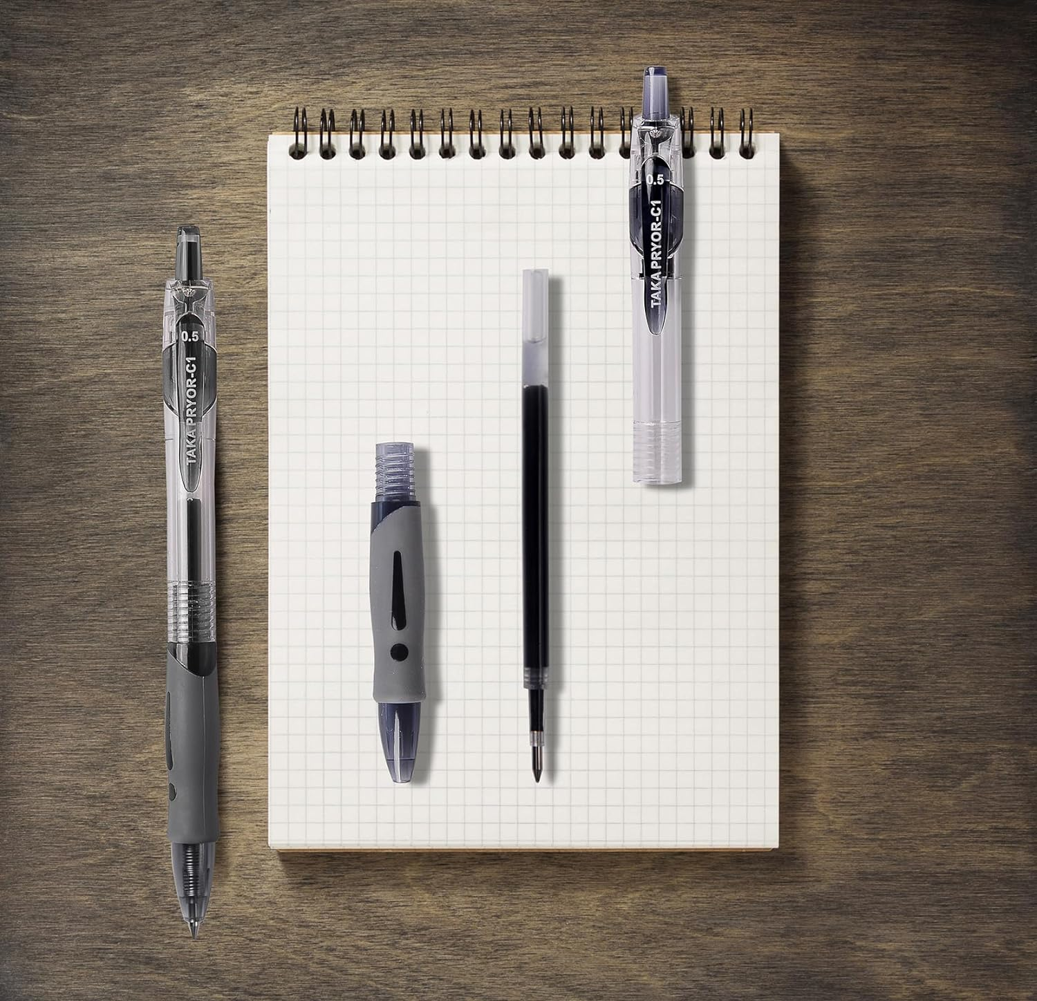 5 Pcs 0.5Mm Black Ink Pens ，Retractable Quick Dry Gel Ink Pen，Fine Point Smooth Writing Pens, High-End Series Pens for Journaling Note Taking, Cute Office School Supplies Gifts for Women Men image number 1