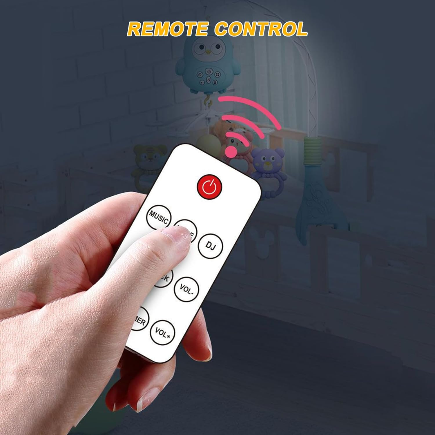 Crib Mobile - Baby Crib Mobile with Music | Musical Nursery Mobiles | Portable Travel Bed Toys | Cartoon Rattles | Toddler Bassinet Rattle Bed Bell for Nursery Bedside Playpen Girls Boys image number 3