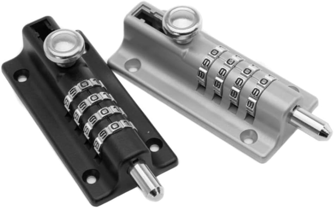 Combination Locking Bolt, Four-Digit Combination Latch Lock Combination Slide Locks Tamper Proof Slide Bolt Security Gate Lock for Door Window Garages(Black) - Black image number 2