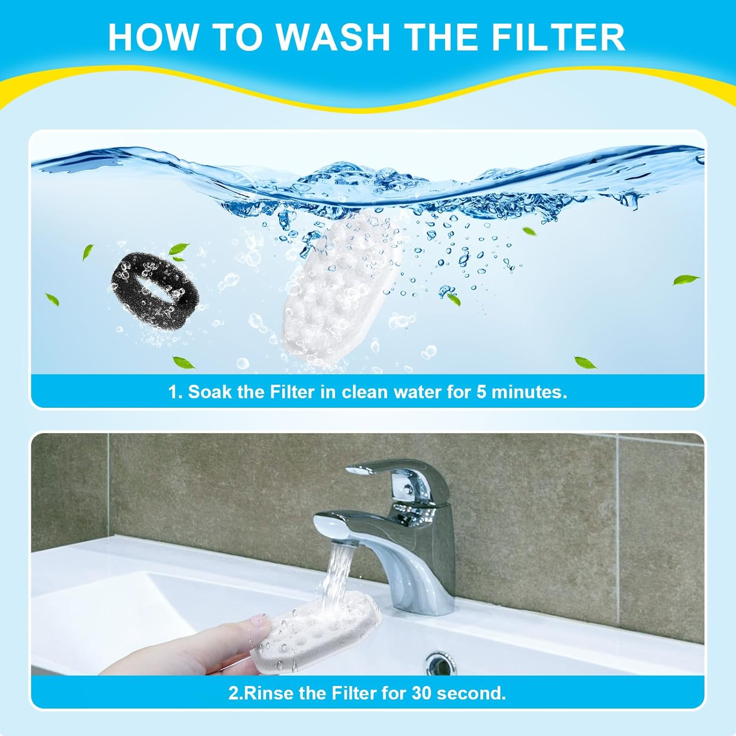 Puppy Kitty Replacement Filter for Drinking Fountain for Cats and Dogs, Drinking Fountain Filter with Resin and Activated Carbon for 2L Ultra Quiet Automatic Water Dispenser Water Fountain Made Of