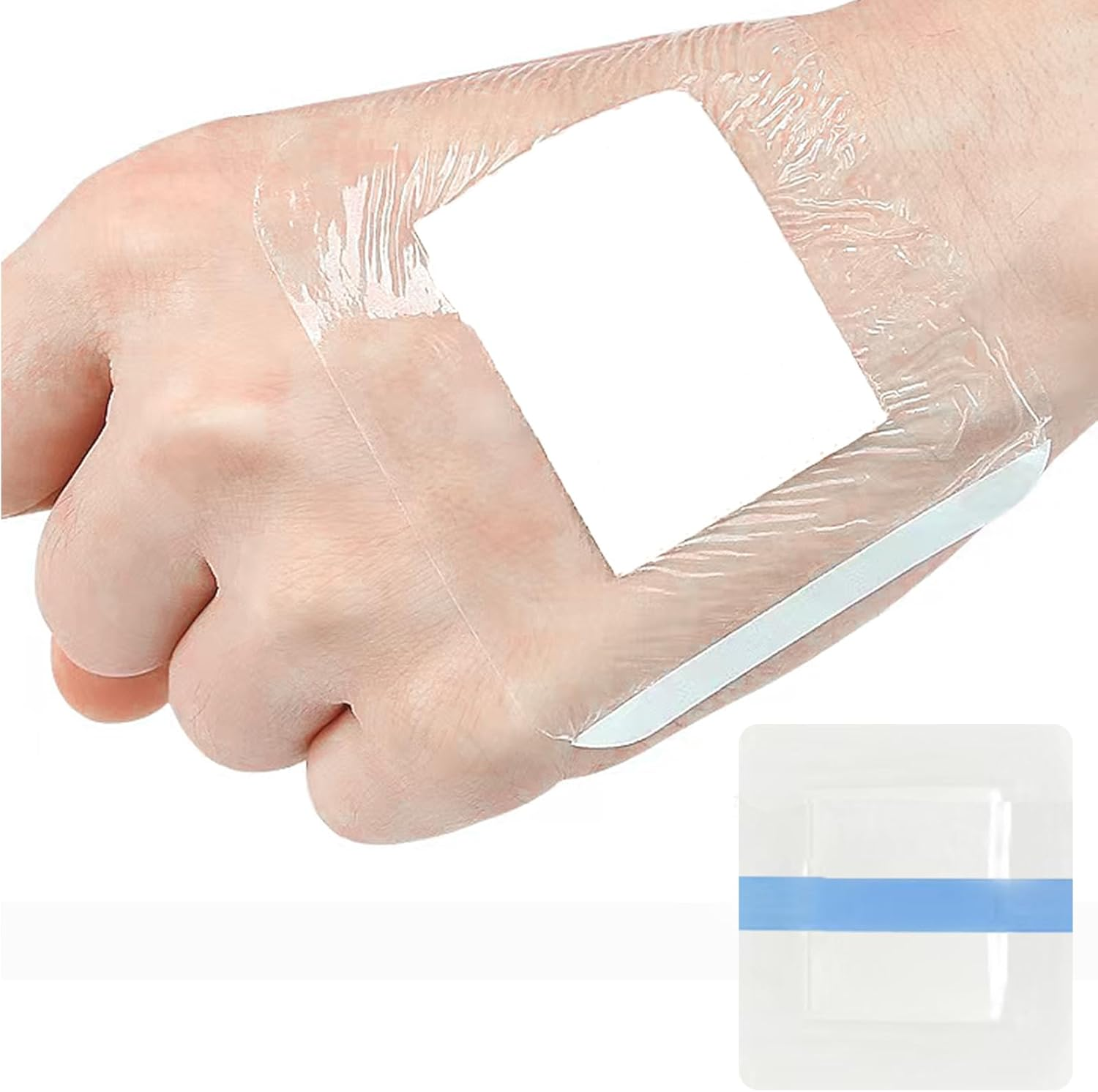 Section Adhesive Island Dressings Pads,Wound Cover Barrier Absorbent Patche,Waterproof Transparent Film Bandage-10Pcs-6 * 7CM image number 6