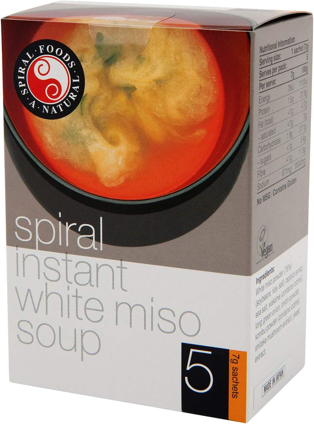 Spiral Foods Instant Miso White Soup 5 X 7 G image number 1
