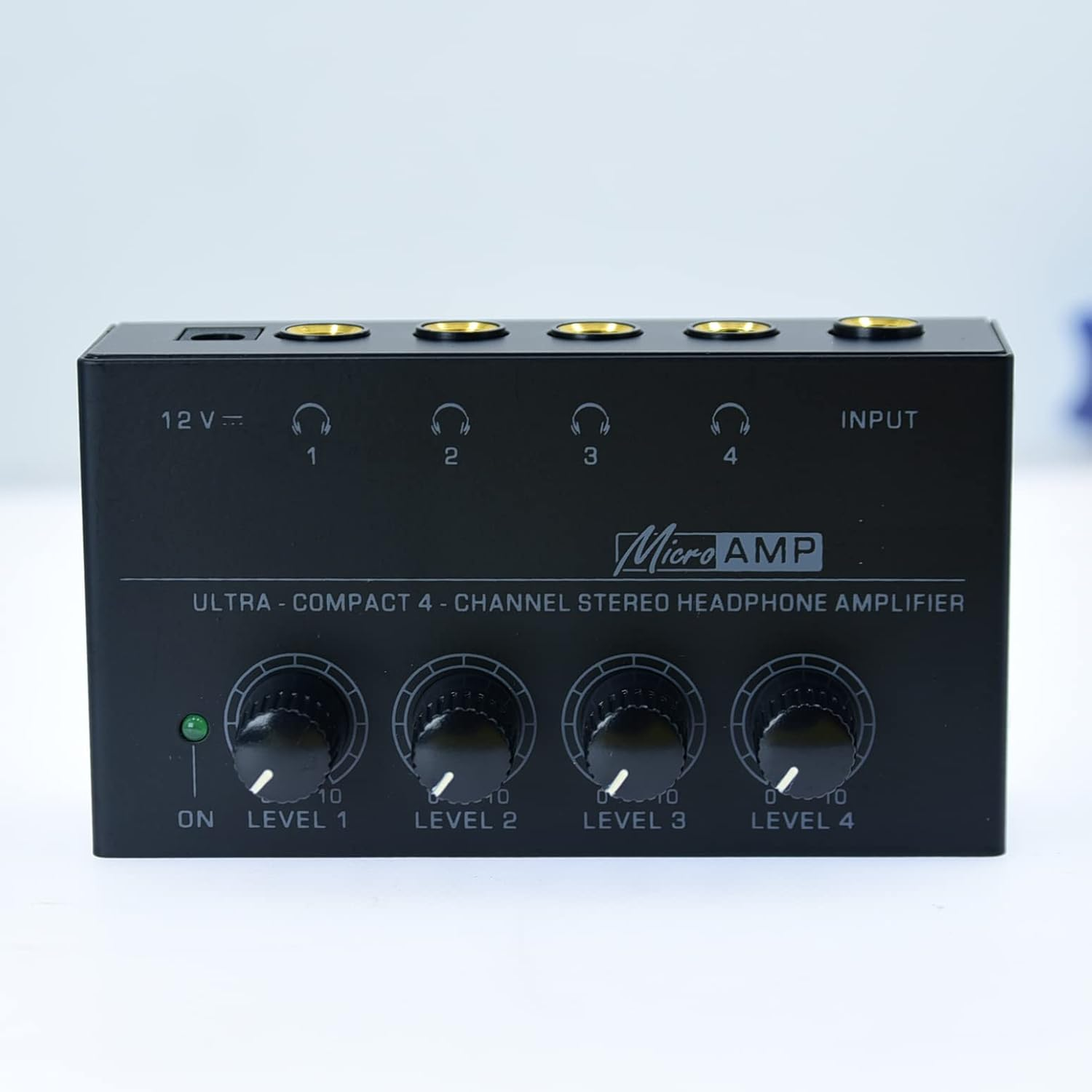 Stereo Input TRS Jack 1/4" in Splitter 4X Micro Amp 1 in 4 Out 1/4 Inch Headphone Amplifier 4 Channel Audio BOX (H400)