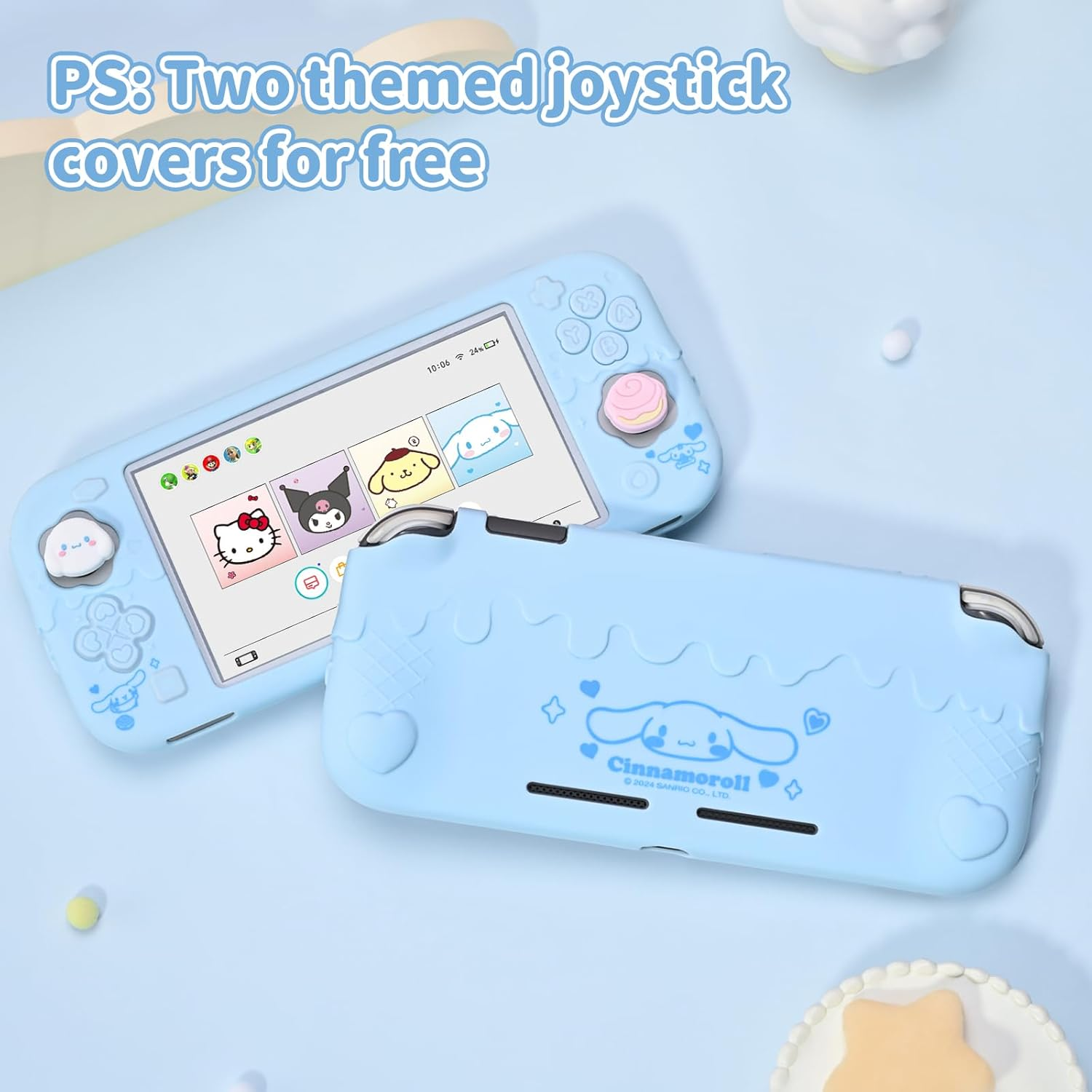 Kuitmor Switch Lite Case,Soft Silicone Protective Case,Anti-Scratch Protective Cover Compatible with Switch Lite 2019 with 2 Thumb Grip Caps - DEG image number 4