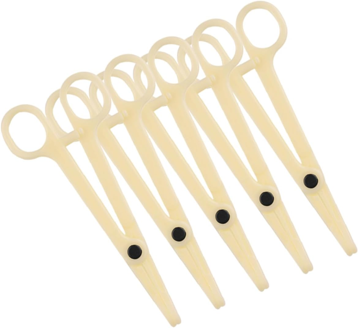 Iplusmile 5Pcs Disposable Plastic Piercing Clamps with Joint Pliers for Body Piercing Lightweight Forceps Suitable for Men and Women Body Tools image number 1