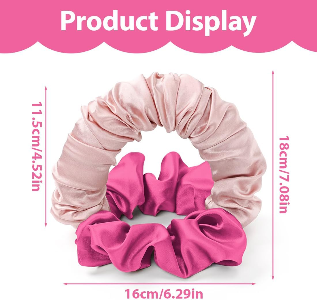 GXGM Heatless Curls, Soft Sleep Tie Scrunchie, Scrunchie a Rullo Senza Calore per Capelli Lunghi (A) image number 3