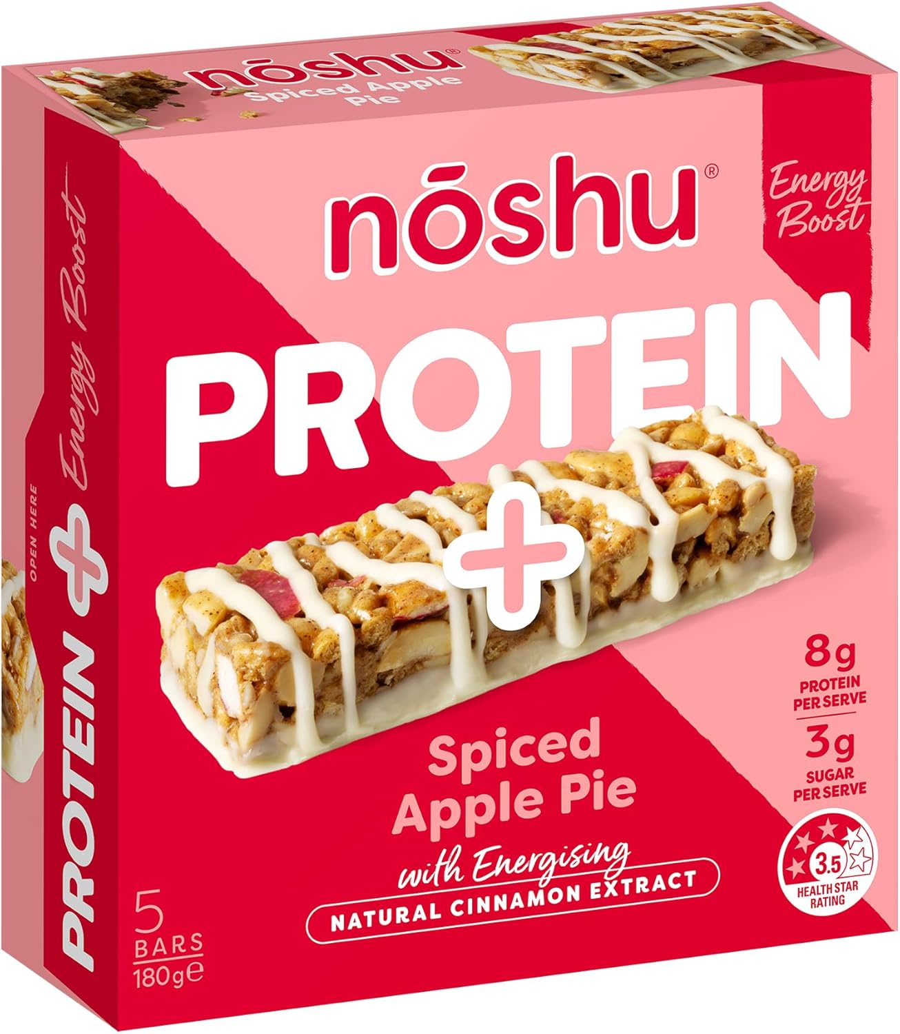 Noshu Protein+ Spiced Apple Pie Bars - 5 Pack (180G) image number 4