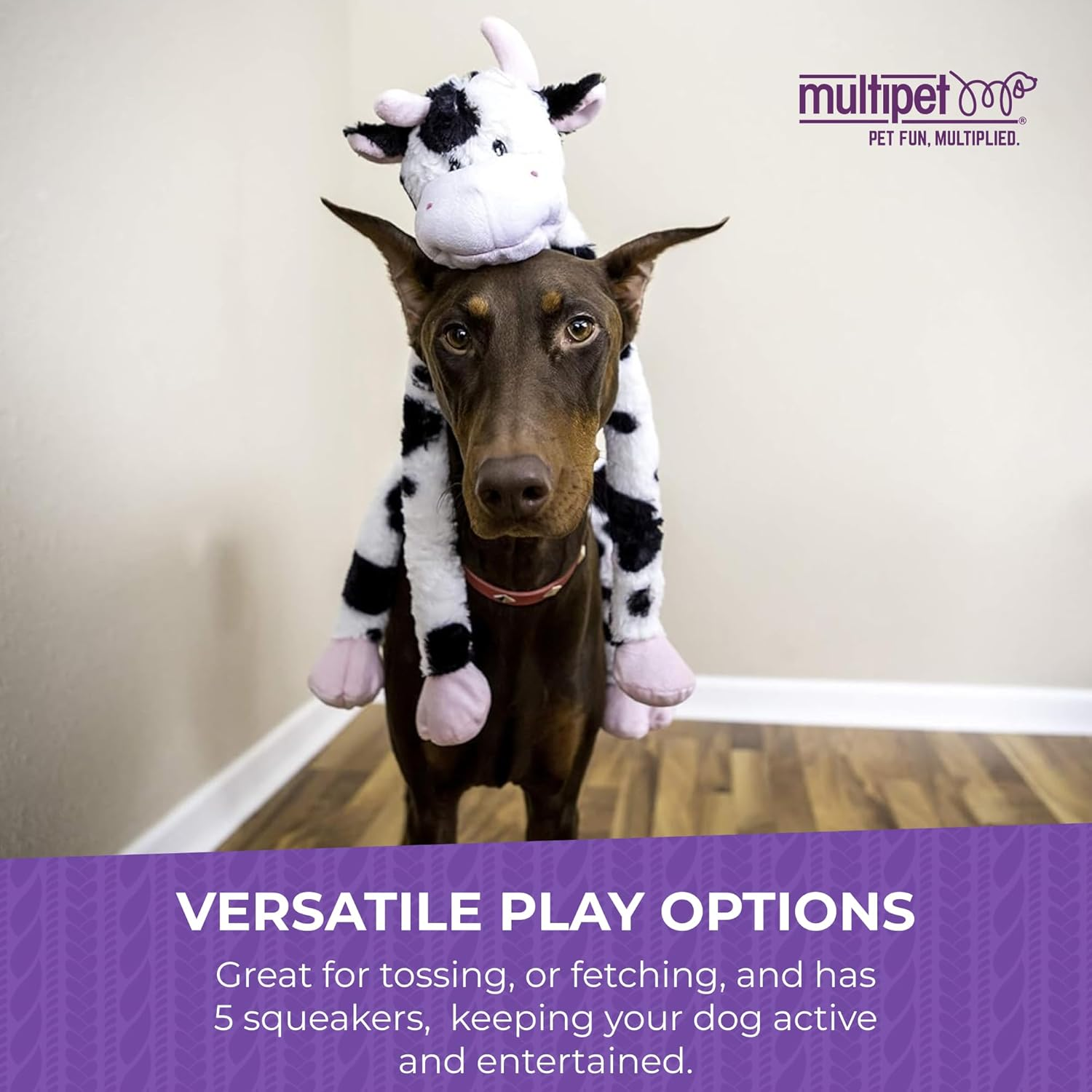 Multipet Swingin' Slevin 27" Duck Plush Dog Toy image number 4