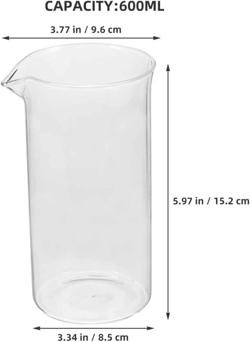 MAGICLULU Coffee Press Accessories Glass Pot Replacement Cup Filter Maker for Coffee Bar Espresso Shots Easy to Clean Dosing Cup Glass Handle image number 3