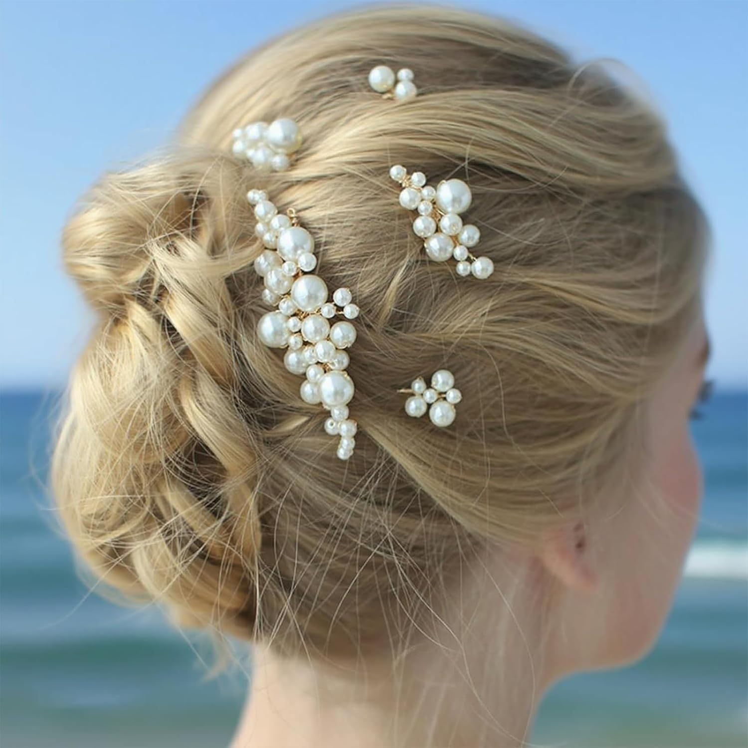 12 Pieces Bridal Pearl Hair Pins for Party, Handmade Pearl Hair Accessories, Wedding Hairstyles Accessories for Bridesmaid Girls Various Sizes (1Set-12Pcs) image number 3