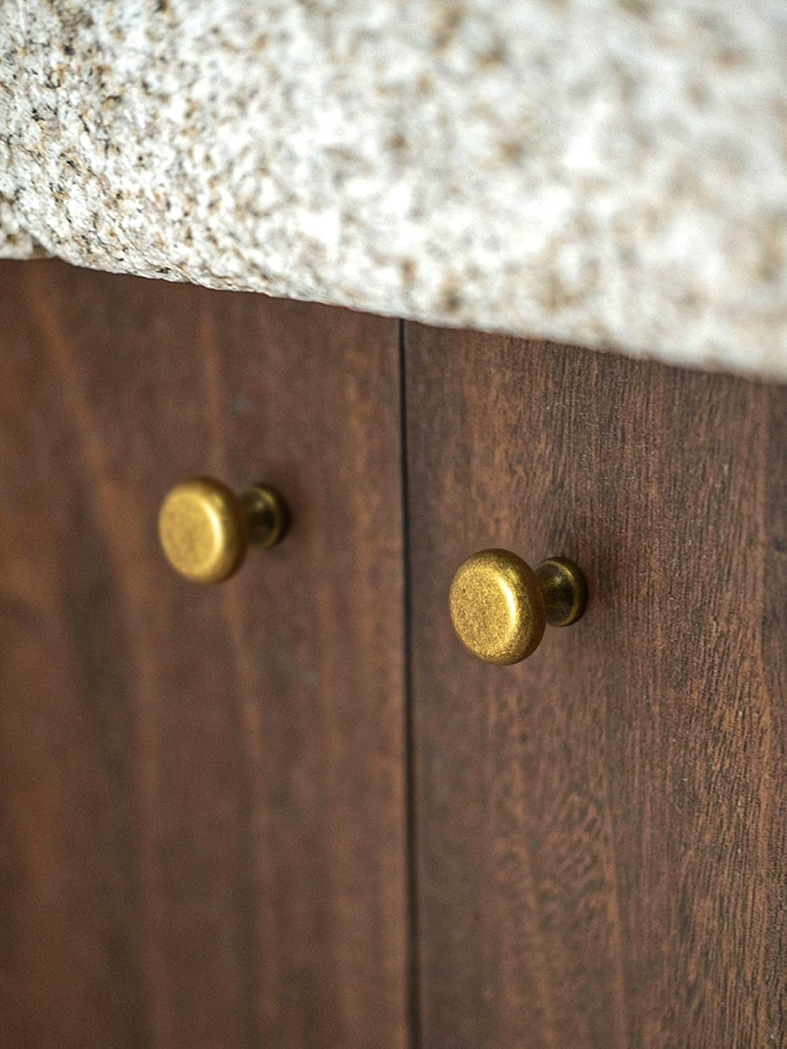 BEILEIOU Antique Brass Cabinet Knobs Classic Vintage Retro Drawer Knobs Kitchen Cupboard Bathroom Dresser Cabinet Bar Drawer Knobs Hardware Handles Zinc Alloy (5, Antique Brass, Knob) image number 4