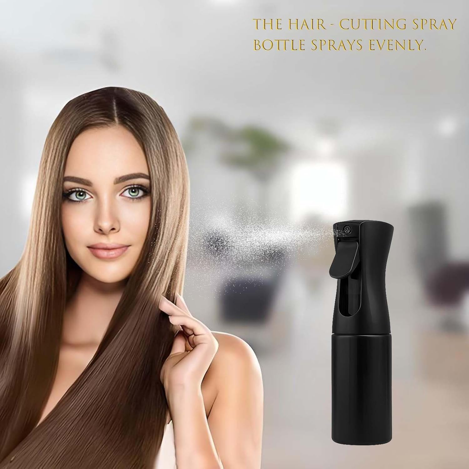 8PCS Hair Brush with Hair Spray Bottle, Hair Styling Comb, Detangle Brush for Natural, Afro British Type 3A-4C, Slick Brushs Set (Black) image number 4