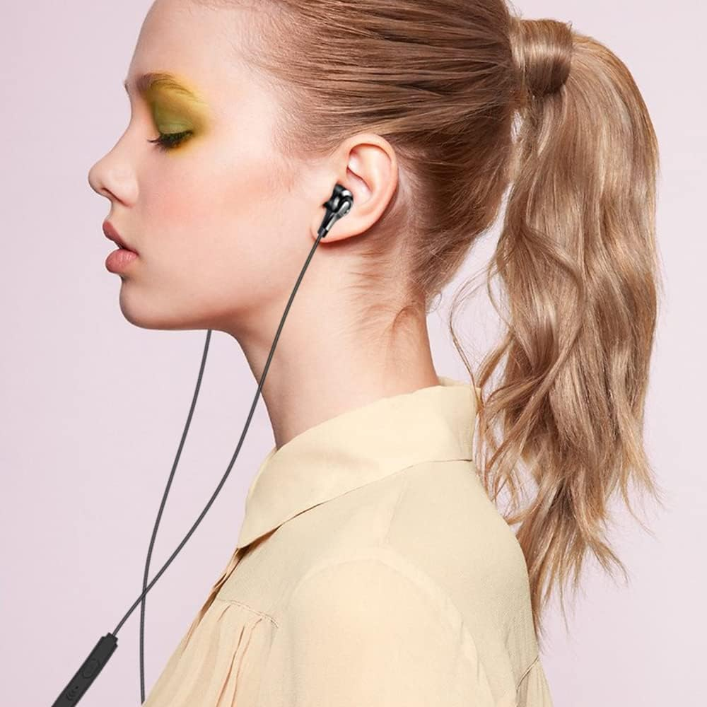 3.5Mm Wired Earphones Headphones Anti-Noise In-Ear Ultra-Soft Earbuds Headsets (Gold) - Blue image number 6