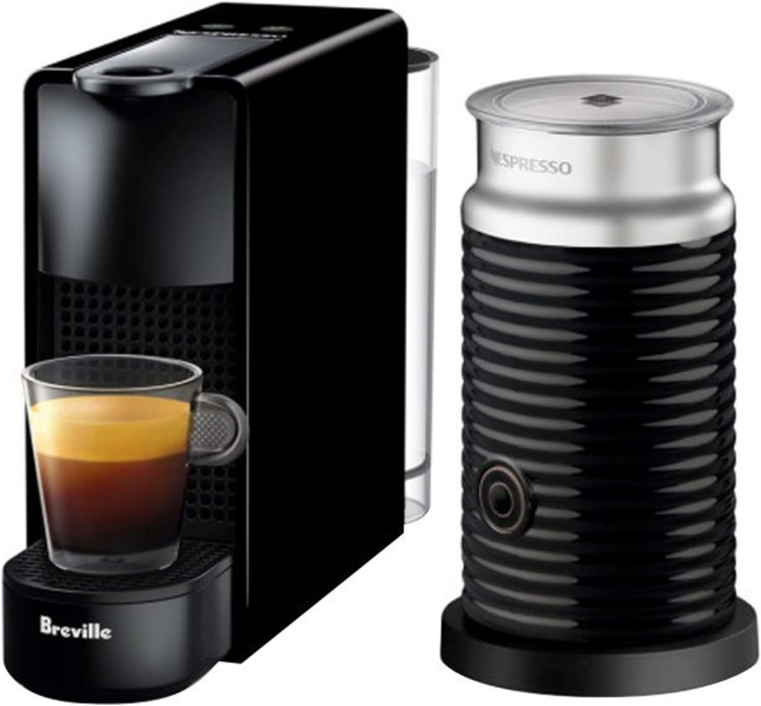 Nespresso Essenza Mini Coffee Machine by Breville Bundle with Aeroccino3 Milk Frother (Black), BEC250BLK image number 2