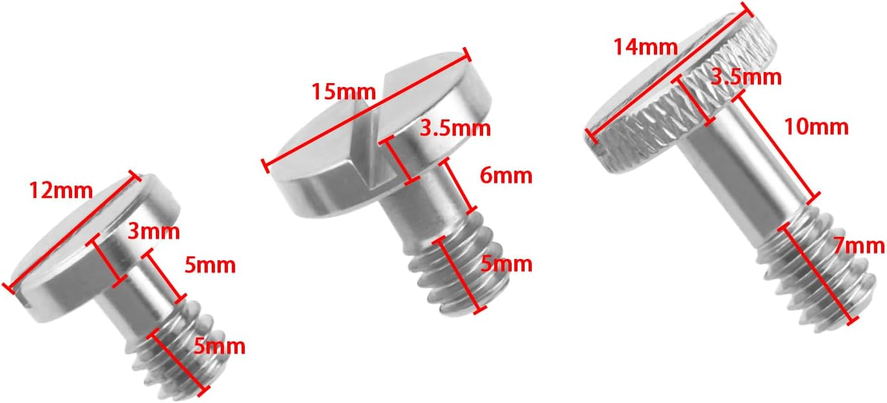 YINETTECH 15Pcs 1/4 Inch Camera Screw Kit Plate Mounting Screw 1/4 Inch Slotted Camera Screw Tripod Screw Quick Release Mounting Screw image number 6