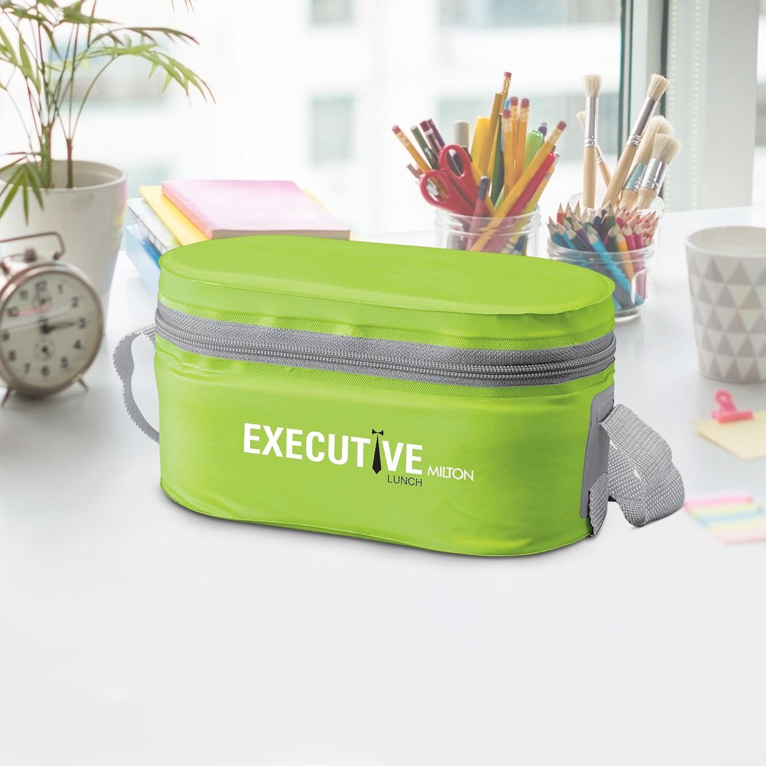Milton Lunch Box Set for Adults and Kids, Bento Box with Jacket, Stainless Steel, Leak Proof, Perfect for Meal Prep, Snack Box, Food Storage & School, Easy to Clean, Executive 3 Containers, Green image number 4