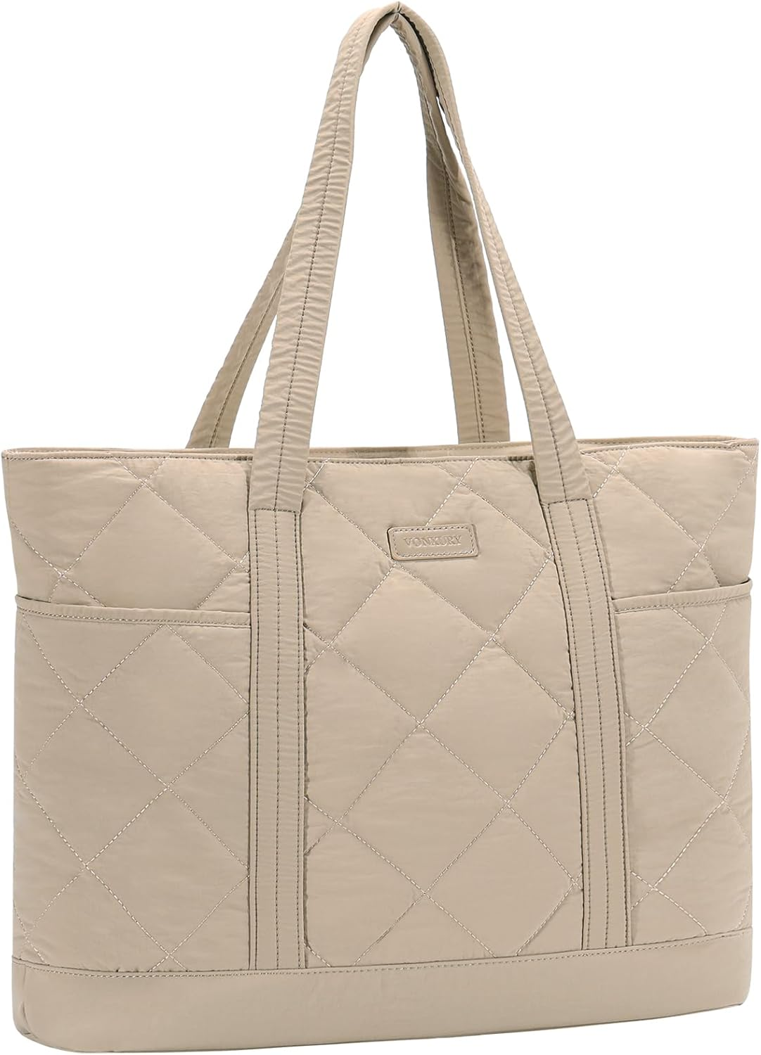 VX VONXURY Tote Bag for Women,Puffer Handbag with Multi Pockets Large Quilted Shoulder Bag for Daily Travel