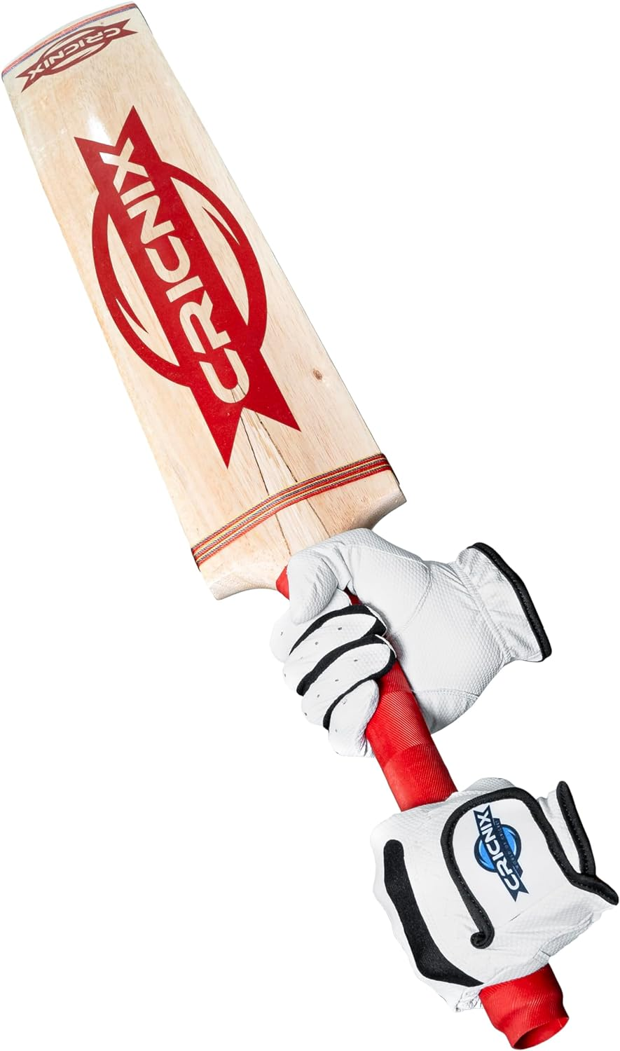 Cricnix Classic Tape Ball Cricket Bat | Hard Tennis Ball Bat | Tape Tennis Bat Coconut Willow (Red) image number 1