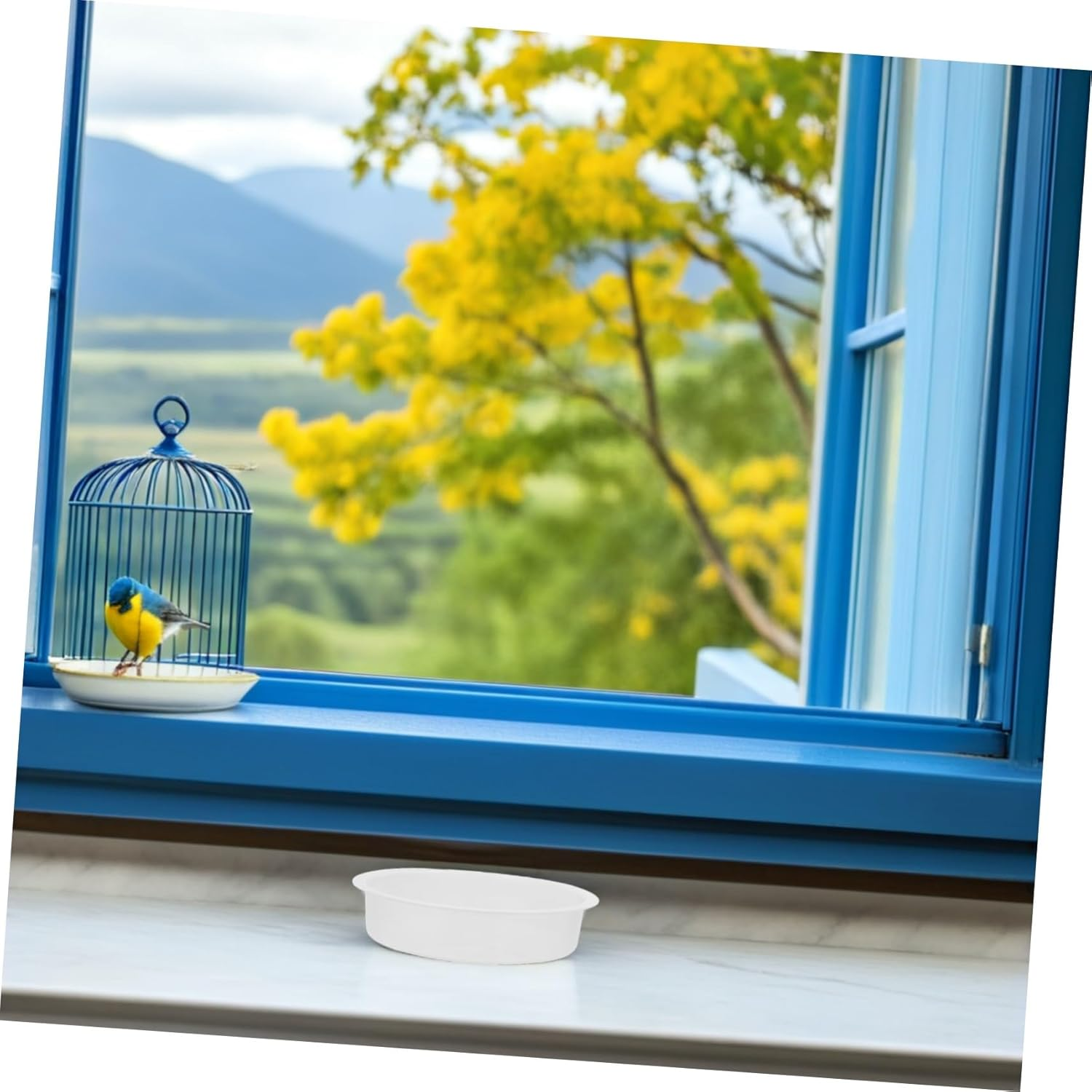 Yardwe 6Pcs Plastic Bird Bath Bowl Replacement for Outdoor Garden Balcony Lightweight Bird Water Feeder Bowls to Attract Hummingbirds Parrots