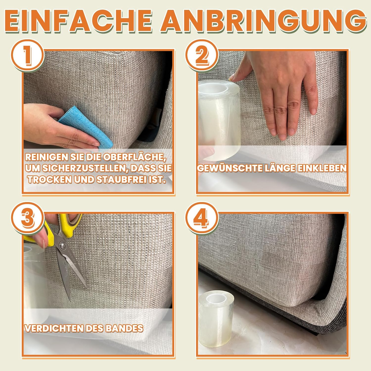 Scratch Protection Sofa Cat (10 Cm X 10 M) Cat Scratch Protection Sofa Transparent Furniture Protection Cat Training Exercise Band Surface Protection Furniture Couch Sofa Protection Furniture Couch image number 3