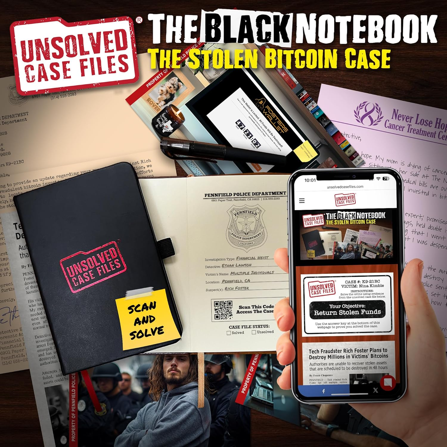 Unsolved Case Files Detective'S Notebook | 3 Pack of Pocket-Sized Blank Notebooks for Crime Fans | 3 to Solve - Black, Brown, Red Mini-Notebook | Portable Field Journal for Diary, Notes, Planner