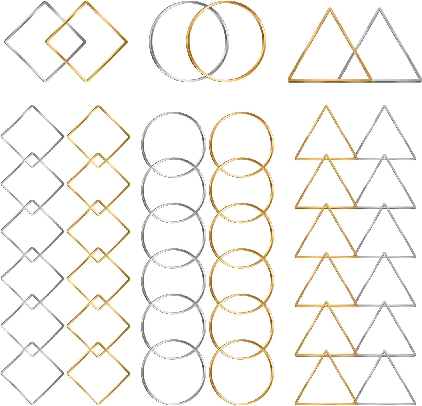 Funcyboo Beading Hoop Earrings Finding round Earring Hoop Open Bezel Pendant Frame for Jewelry Making Earring Bulk DIY Crafts 60PCS 30Mm 35Mm 40Mm